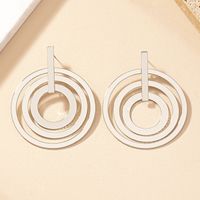 1 Pair Simple Style Round Plating Alloy Gold Plated Drop Earrings main image 5