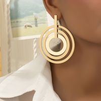 1 Paire Style Simple Rond Placage Alliage Plaqué Or Boucles D'oreilles main image 4