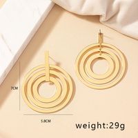 1 Pair Simple Style Round Plating Alloy Gold Plated Drop Earrings sku image 1