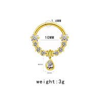 Casual Geometric Stainless Steel Copper Plating Inlay Rhinestones Zircon White Gold Plated Gold Plated Nose Ring sku image 2