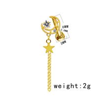 1 Piece Elegant Lady Star Moon Heart Shape Plating Inlay Stainless Steel Copper Zircon Gold Plated Cartilage Earrings sku image 5