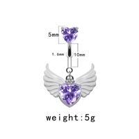 Elegant Cute Wings Butterfly Stainless Steel Copper Plating Inlay Rhinestones Zircon White Gold Plated Belly Ring main image 8