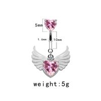 Elegant Cute Wings Butterfly Stainless Steel Copper Plating Inlay Rhinestones Zircon White Gold Plated Belly Ring main image 10