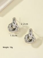 1 Pair Simple Style Round Plating Alloy Ear Studs main image 7