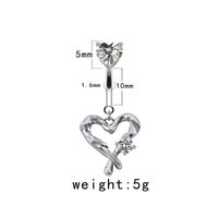 Elegant Cute Wings Butterfly Stainless Steel Copper Plating Inlay Rhinestones Zircon White Gold Plated Belly Ring sku image 9