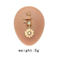 Simple Style Commute Clouds Heart Shape Shell Stainless Steel Alloy Copper Plating Inlay Rhinestones Zircon White Gold Plated Gold Plated Belly Ring sku image 3