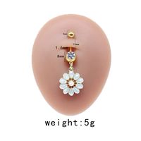 Simple Style Commute Clouds Heart Shape Shell Stainless Steel Alloy Copper Plating Inlay Rhinestones Zircon White Gold Plated Gold Plated Belly Ring sku image 4