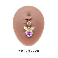 Simple Style Commute Clouds Heart Shape Shell Stainless Steel Alloy Copper Plating Inlay Rhinestones Zircon White Gold Plated Gold Plated Belly Ring sku image 1