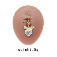 Simple Style Commute Clouds Heart Shape Shell Stainless Steel Alloy Copper Plating Inlay Rhinestones Zircon White Gold Plated Gold Plated Belly Ring sku image 2