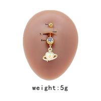 Simple Style Commute Clouds Heart Shape Shell Stainless Steel Alloy Copper Plating Inlay Rhinestones Zircon White Gold Plated Gold Plated Belly Ring sku image 5