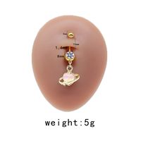 Simple Style Commute Clouds Heart Shape Shell Stainless Steel Alloy Copper Plating Inlay Rhinestones Zircon White Gold Plated Gold Plated Belly Ring sku image 6