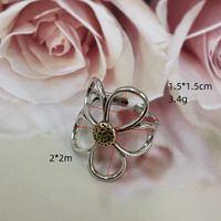 1 Piece Simple Style Flower Copper Plating Open Ring main image 3