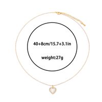 Wholesale Jewelry Princess Romantic Shiny Heart Shape Alloy Rhinestones Gold Plated Silver Plated Pendant Necklace main image 7