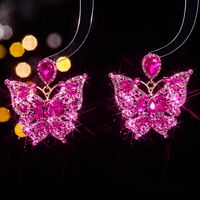 1 Paire Élégant Brillant Géométrique Bloc De Couleur Incruster Alliage Strass Zircon Boucles D'oreilles main image 6