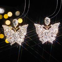 1 Par Elegante Brillante Geométrico Bloque De Color Embutido Aleación Diamantes De Imitación Circón Pendientes De Gota sku image 5