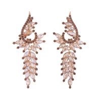 1 Pair Elegant Vacation Classic Style Geometric Plating Inlay Alloy Rhinestones Glass Gold Plated Drop Earrings main image 9