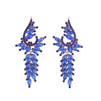 1 Pair Elegant Vacation Classic Style Geometric Plating Inlay Alloy Rhinestones Glass Gold Plated Drop Earrings sku image 5