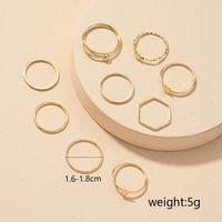 Fashion Geometry Pattern Heart-shaped Metal Ring 9-piece Set main image 7
