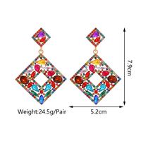 1 Pair Elegant Exaggerated Luxurious Square Plating Hollow Out Inlay Zinc Alloy Rhinestones Dangling Earrings main image 2