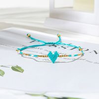 Vintage Style Bohemian Triangle Heart Shape Arrow Glass Beaded Knitting Women's Bracelets sku image 1