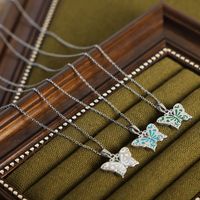 Einfacher Stil Schmetterling Titan Stahl Emaille Überzug 18 Karat Vergoldet Halskette Mit Anhänger main image 8