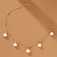 Sweet Star Heart Shape Bow Knot Alloy Pearl Women's Necklace sku image 1