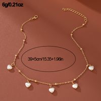 Sweet Star Heart Shape Bow Knot Alloy Pearl Women's Necklace main image 4
