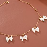 Sweet Star Heart Shape Bow Knot Alloy Pearl Women's Necklace main image 9