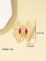 Retro Butterfly Alloy Plating Inlay Gem Women's Ear Studs main image 9