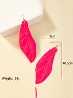 1 Pair Vacation Leaves Spray Paint Plating Iron Drop Earrings main image 10