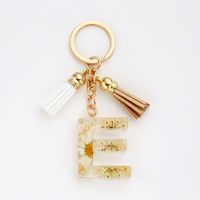 Simple Style Letter Resin Tassel Bag Pendant Keychain sku image 2