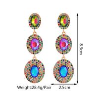 1 Pair Glam Luxurious Oval Plating Inlay Alloy Rhinestones Glass Drop Earrings main image 2