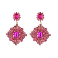 1 Pair Elegant Luxurious Classic Style Geometric Plating Inlay Alloy Rhinestones Glass Gold Plated Drop Earrings main image 8