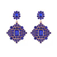 1 Pair Elegant Luxurious Classic Style Geometric Plating Inlay Alloy Rhinestones Glass Gold Plated Drop Earrings main image 9