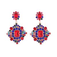 1 Pair Elegant Luxurious Classic Style Geometric Plating Inlay Alloy Rhinestones Glass Gold Plated Drop Earrings main image 6