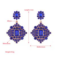 1 Pair Elegant Luxurious Classic Style Geometric Plating Inlay Alloy Rhinestones Glass Gold Plated Drop Earrings main image 2