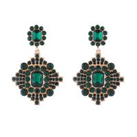 1 Pair Elegant Luxurious Classic Style Geometric Plating Inlay Alloy Rhinestones Glass Gold Plated Drop Earrings main image 7