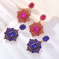 1 Pair Elegant Luxurious Classic Style Geometric Plating Inlay Alloy Rhinestones Glass Gold Plated Drop Earrings main image 4