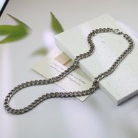 Vintage Style Solid Color Stainless Steel Men's Necklace main image 3