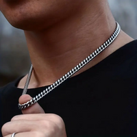 Vintage Style Solid Color Stainless Steel Men's Necklace main image 6
