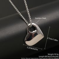 Hip-Hop Punk Simple Style Heart Shape 304 Stainless Steel Plating Unisex main image 3