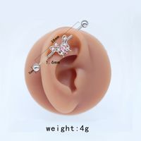 1 Piece Tropical Butterfly Plating Inlay Stainless Steel Copper Rhinestones Glass White Gold Plated Ear Studs main image 2