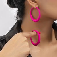 1 Pair Simple Style Commute Round Plating Alloy Gold Plated Hoop Earrings main image 7