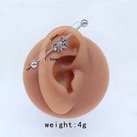 1 Piece Tropical Butterfly Plating Inlay Stainless Steel Copper Rhinestones Glass White Gold Plated Ear Studs sku image 10