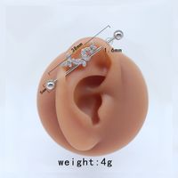 1 Piece Tropical Butterfly Plating Inlay Stainless Steel Copper Rhinestones Glass White Gold Plated Ear Studs sku image 4