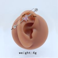 1 Piece Tropical Butterfly Plating Inlay Stainless Steel Copper Rhinestones Glass White Gold Plated Ear Studs sku image 2