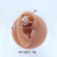 1 Piece Tropical Butterfly Plating Inlay Stainless Steel Copper Rhinestones Glass White Gold Plated Ear Studs sku image 1