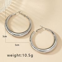 1 Pair Simple Style Commute Round Plating Alloy Gold Plated Hoop Earrings sku image 5