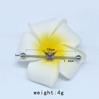 1 Piece Tropical Butterfly Plating Inlay Stainless Steel Copper Rhinestones Glass White Gold Plated Ear Studs sku image 6