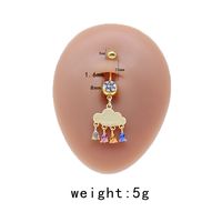 Casual Cute Commute Sunflower Starry Sky Snowflake Stainless Steel Copper Plating Inlay Rhinestones Zircon White Gold Plated Gold Plated Belly Ring sku image 11
